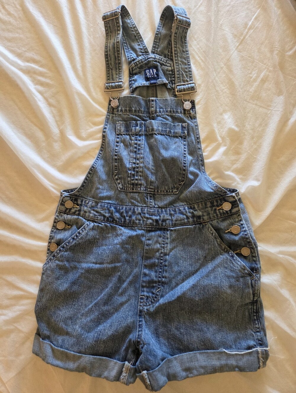 GAP Light Blue Denim Short Overalls - XS